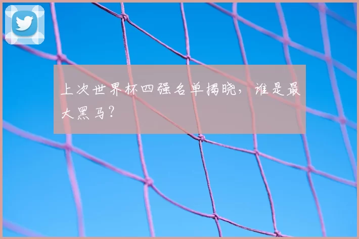 上次世界杯四强名单揭晓，谁是最大黑马？